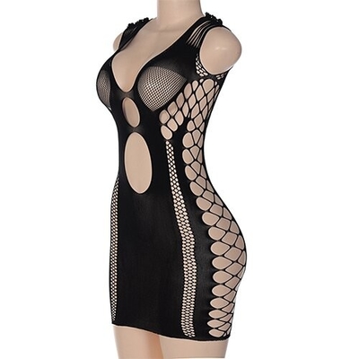 OEM European American Summer Polyester Sexy Hot Spicy Grid Dress